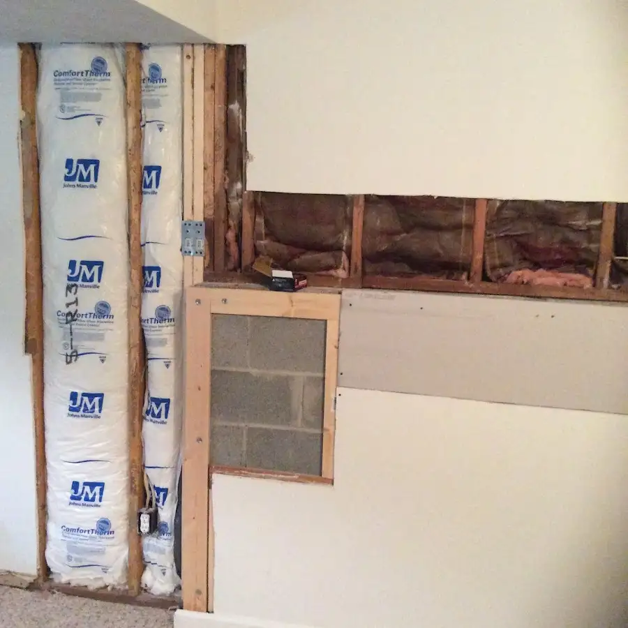 Wall insulation replacement during Contents Cleaning & Restoration in Glen Carbon
